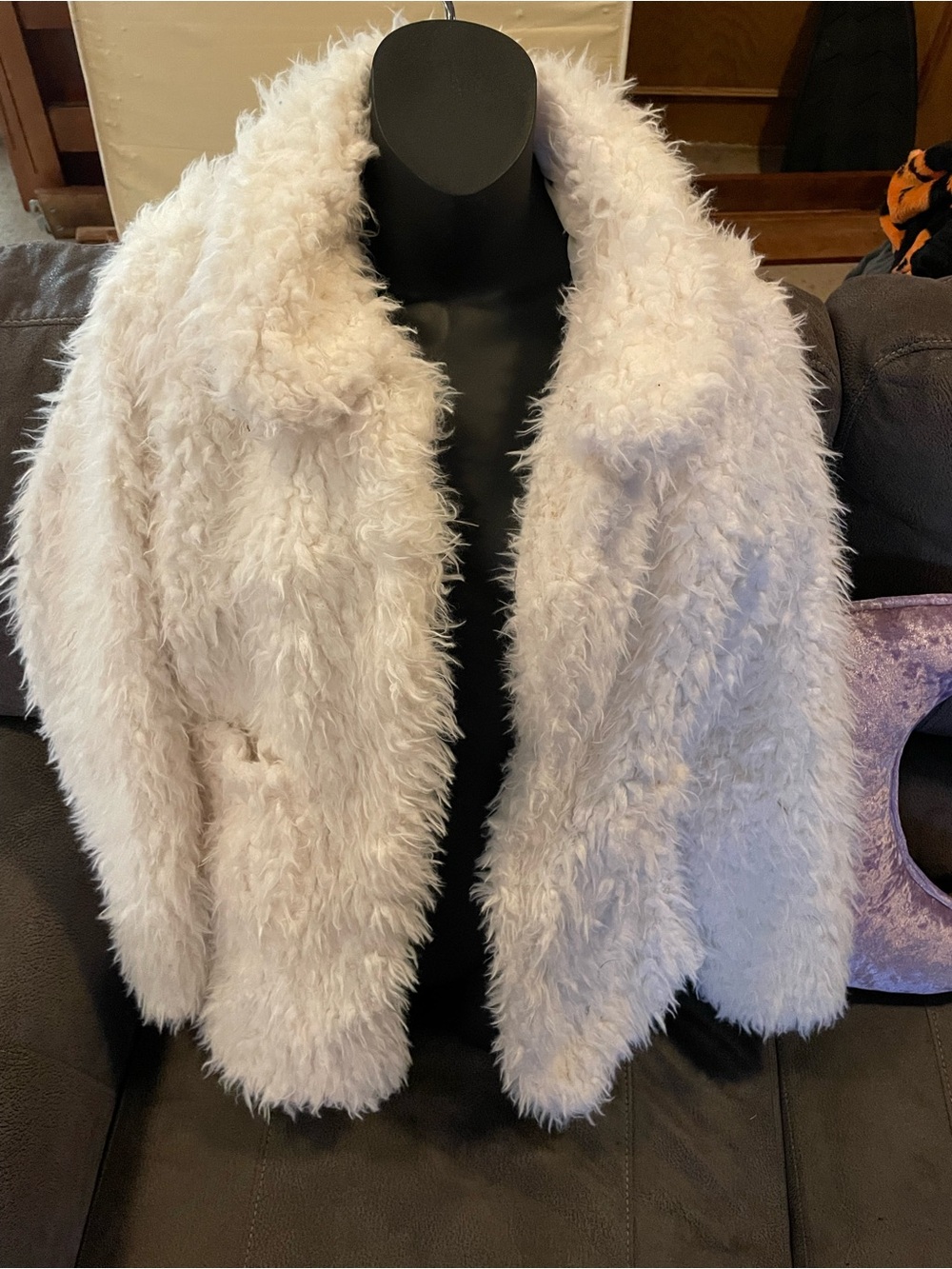 White fluffy jacket